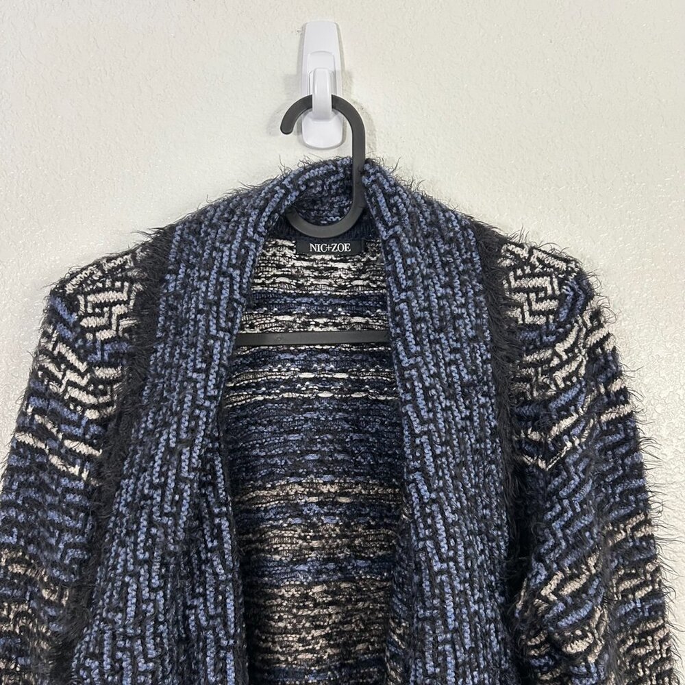 Nic+Zoe Fuzzy Open Front Eyelash Cardigan Sweater - Picture 2 of 8
